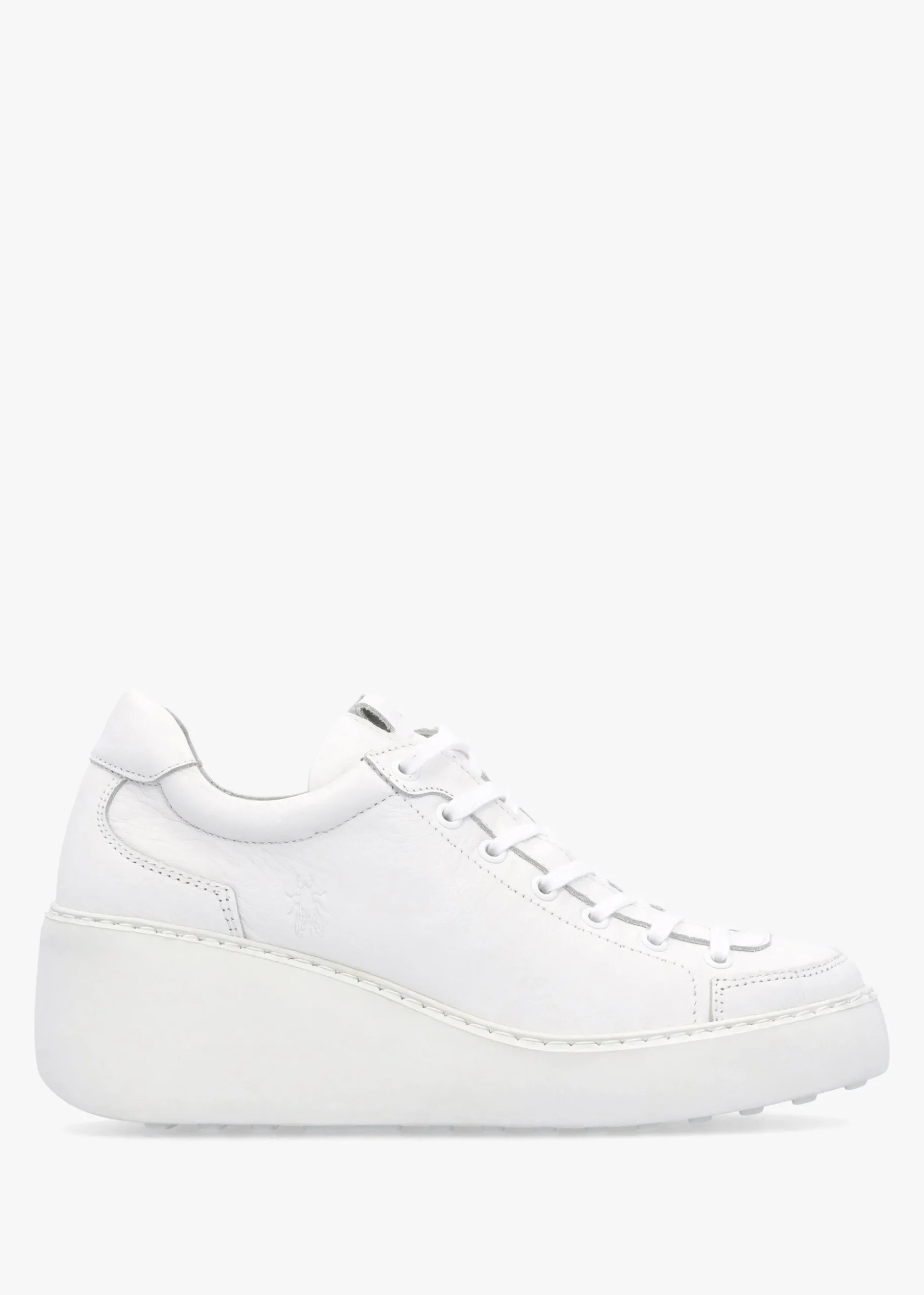 Dufy White Leather Wedge Trainers
