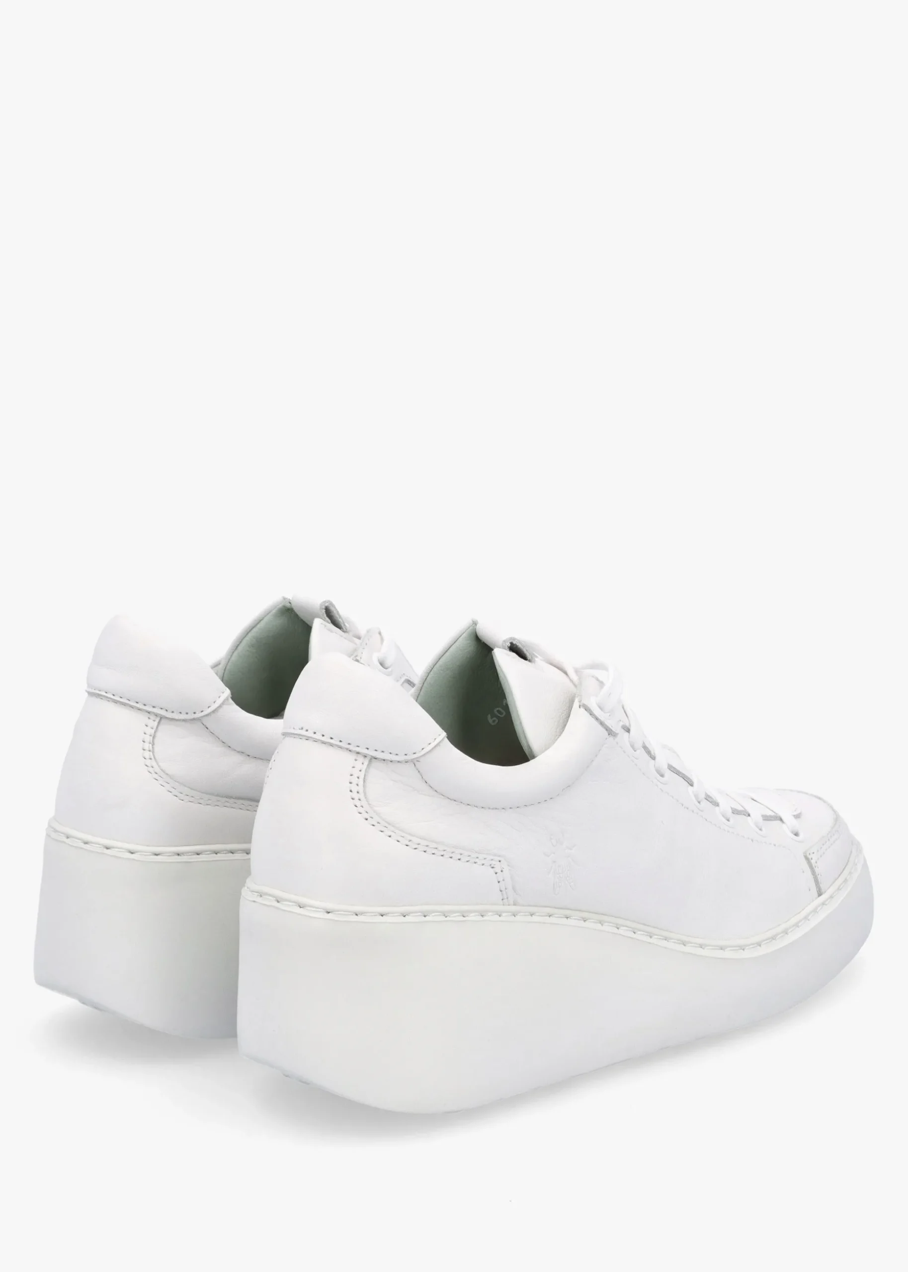 Dufy White Leather Wedge Trainers