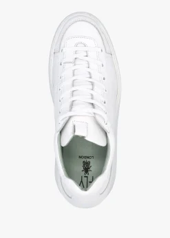 Dufy White Leather Wedge Trainers