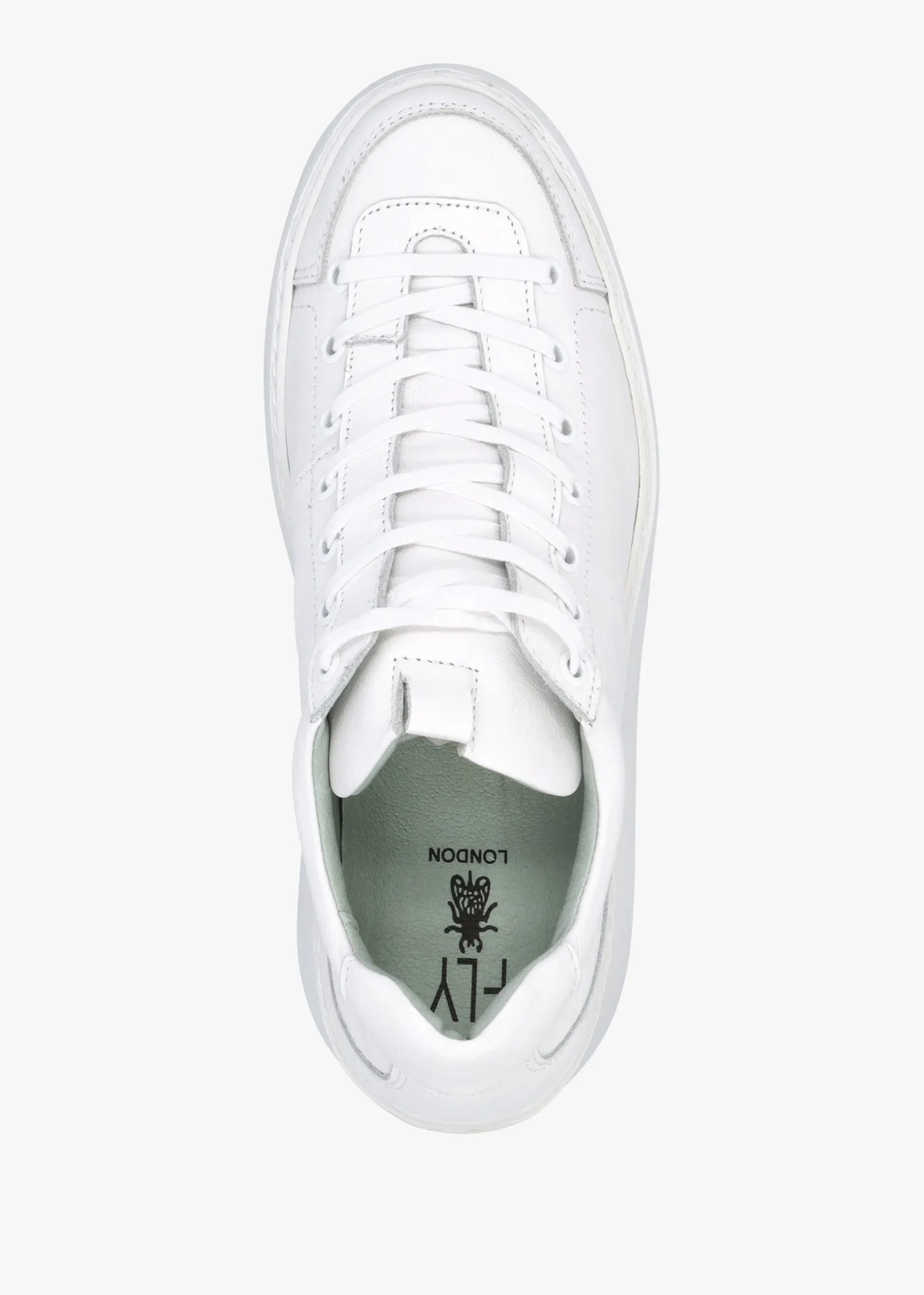 Dufy White Leather Wedge Trainers