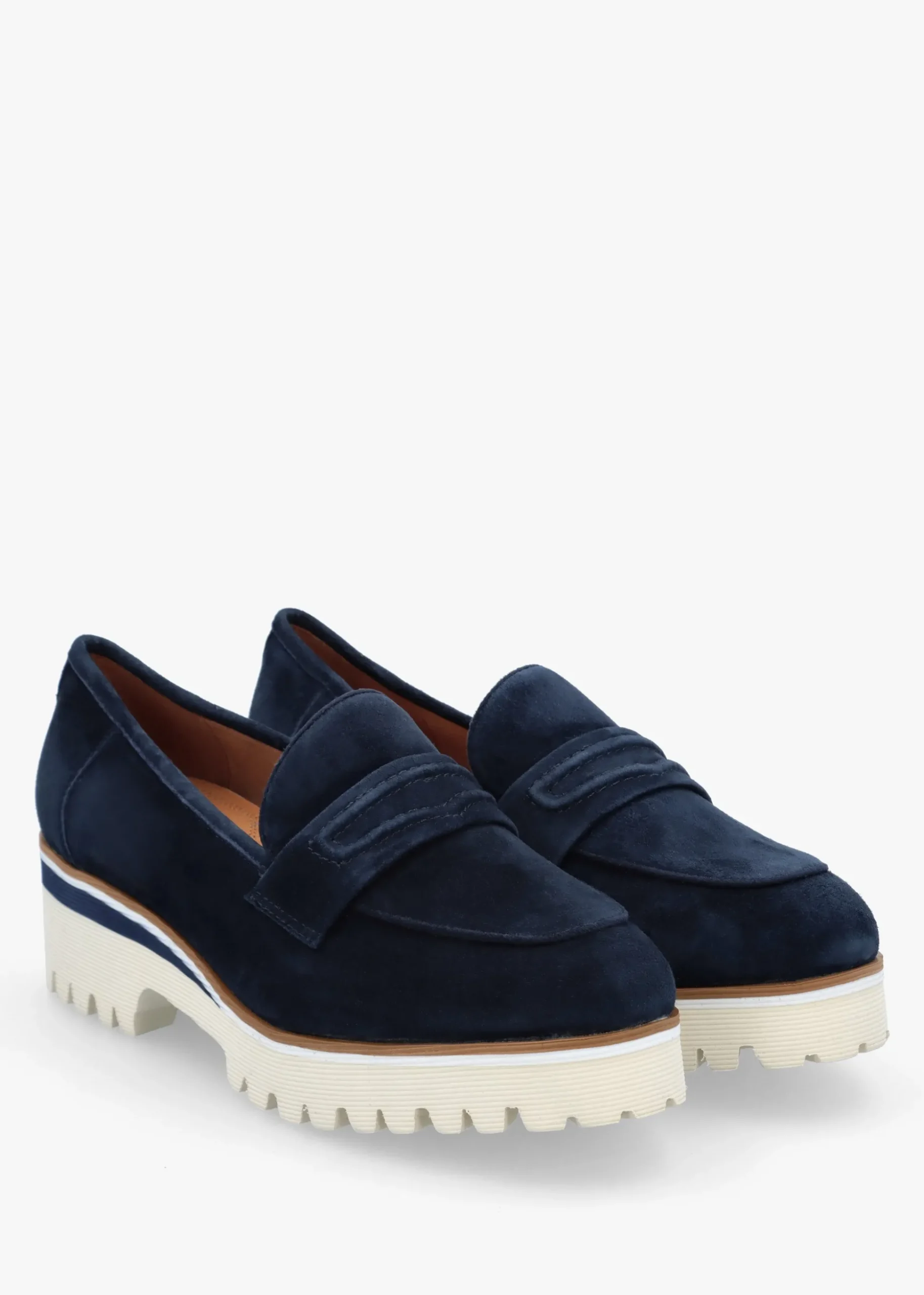Ebonee Off Navy Suede Chunky Loafers