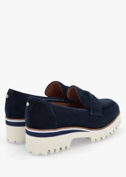 Ebonee Off Navy Suede Chunky Loafers