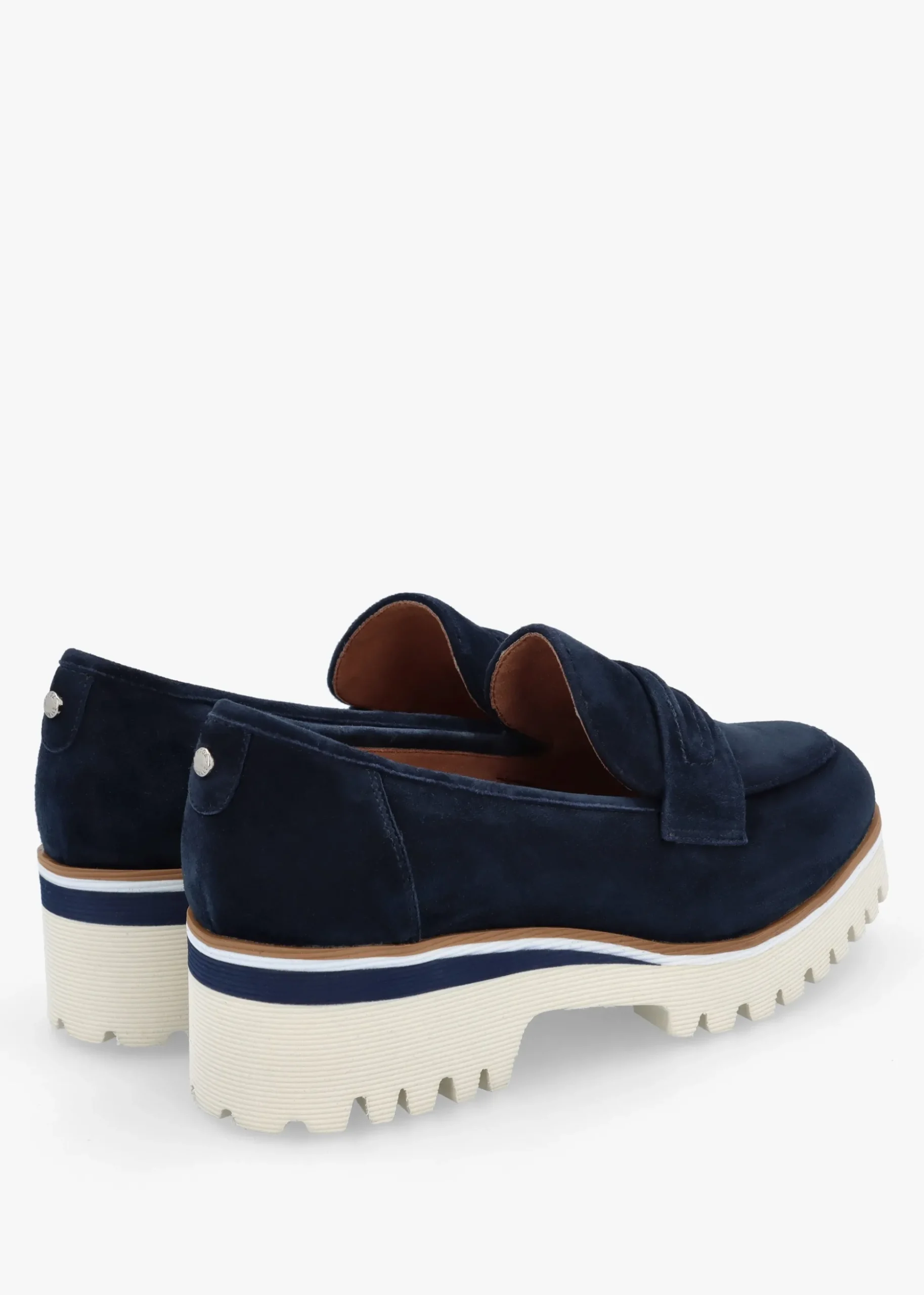 Ebonee Off Navy Suede Chunky Loafers