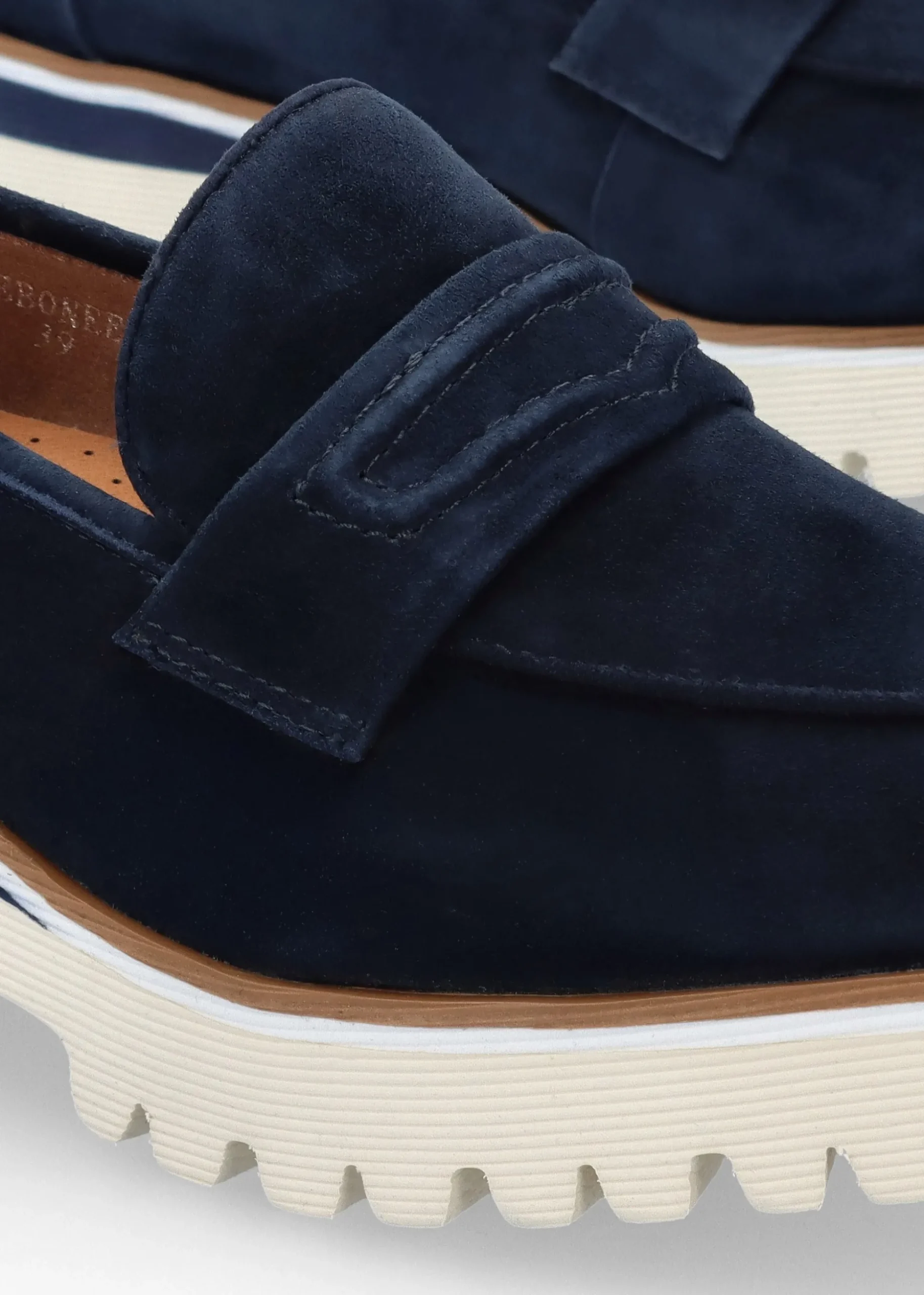 Ebonee Off Navy Suede Chunky Loafers