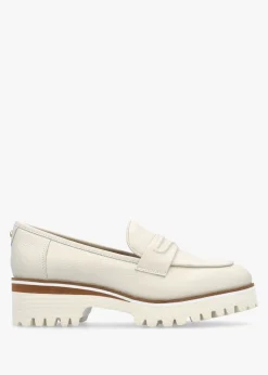 Ebonee Off White Leather Chunky Loafers