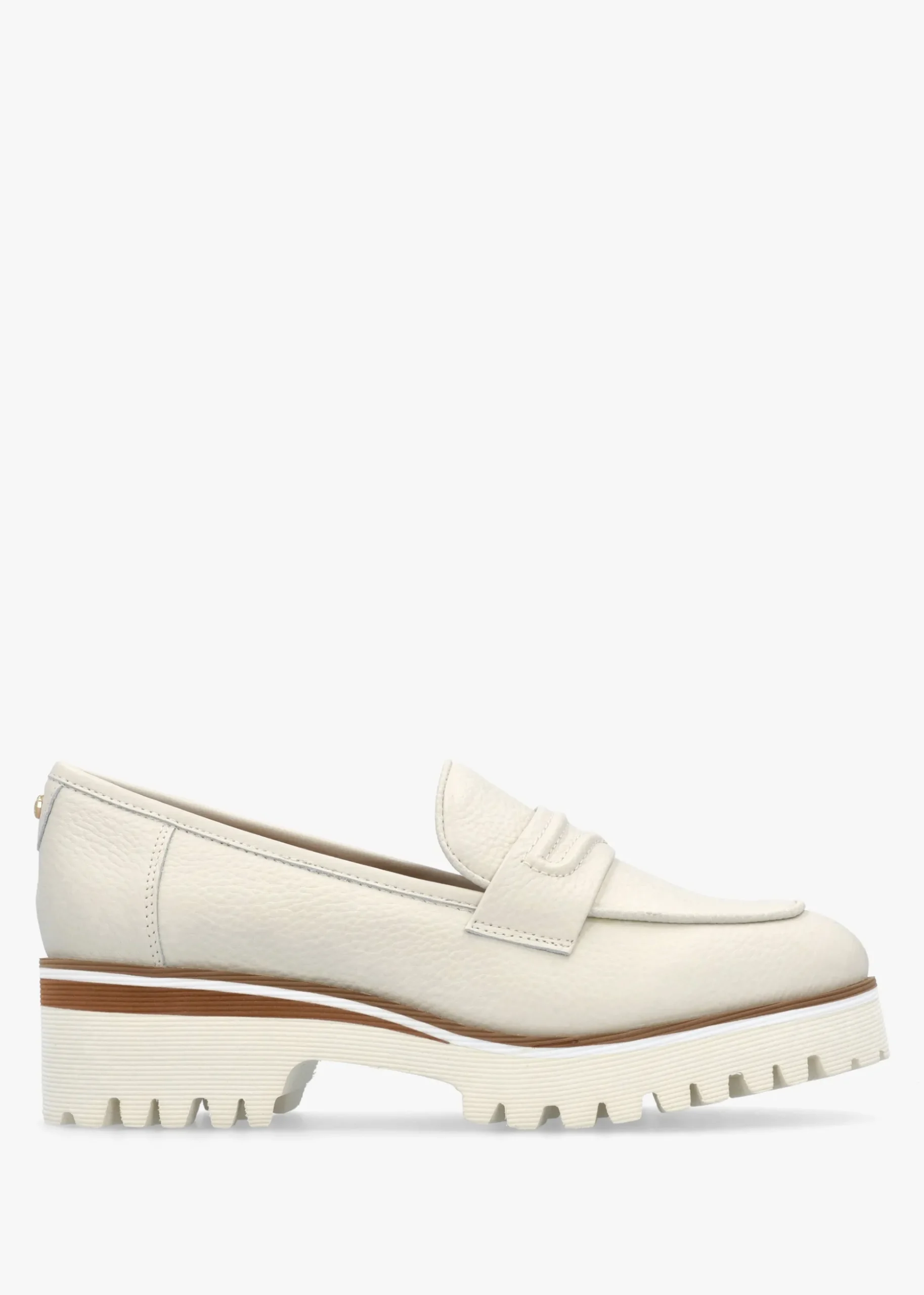 Ebonee Off White Leather Chunky Loafers