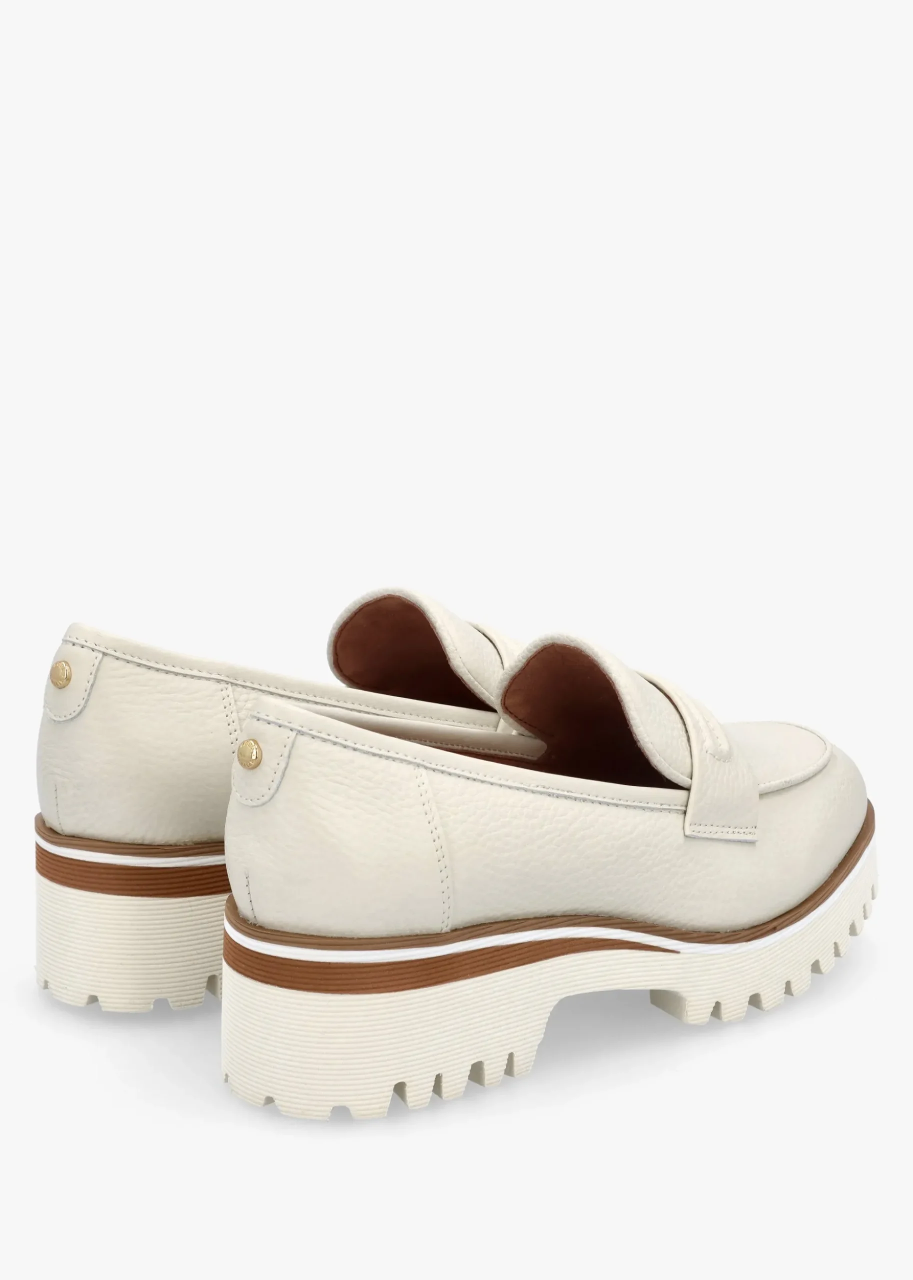 Ebonee Off White Leather Chunky Loafers