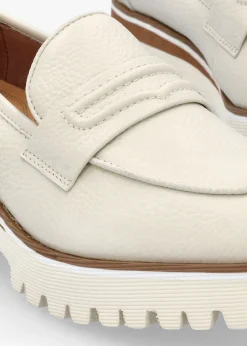 Ebonee Off White Leather Chunky Loafers