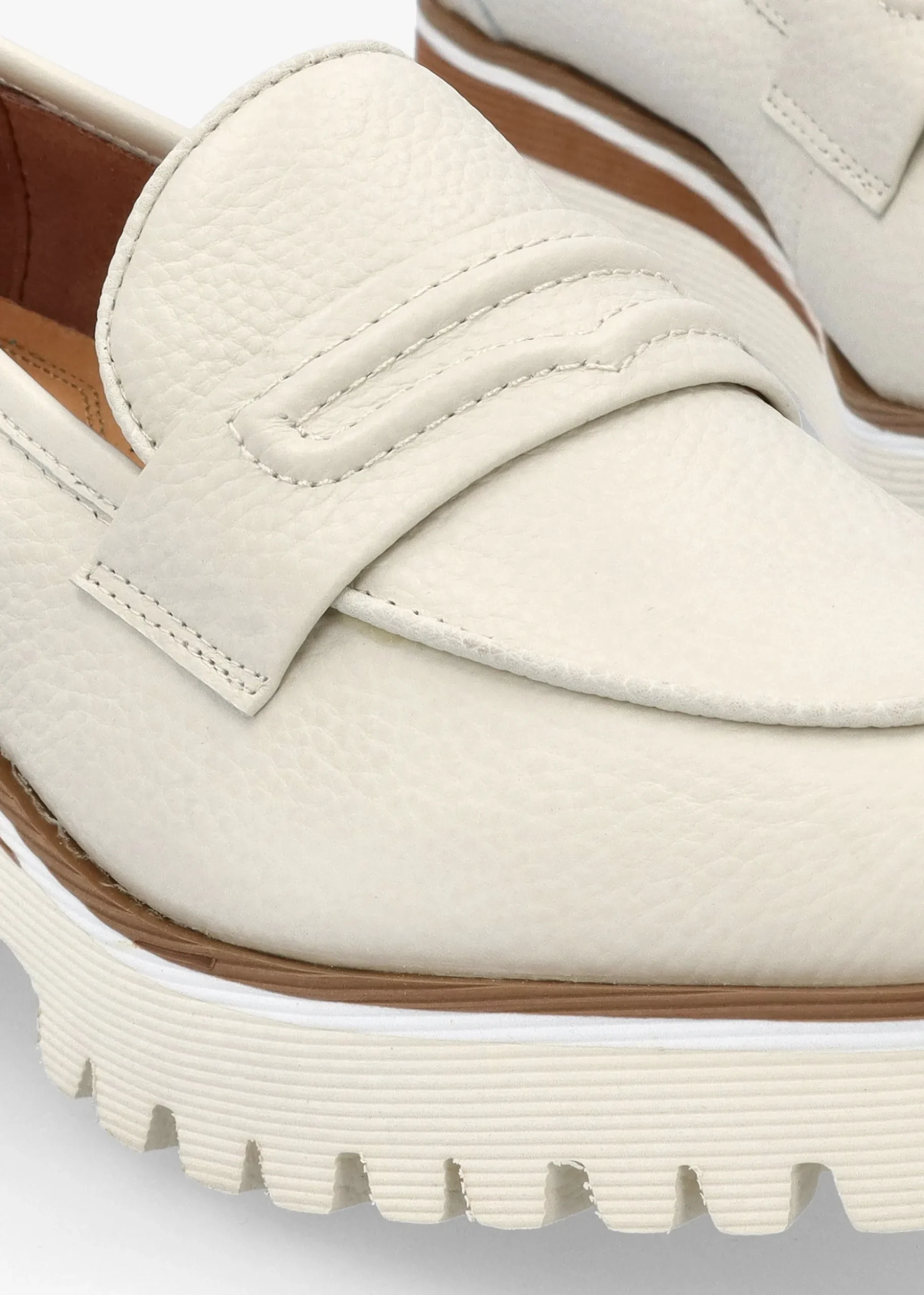 Ebonee Off White Leather Chunky Loafers
