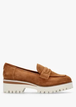 Ebonee Tan Suede Chunky Loafers