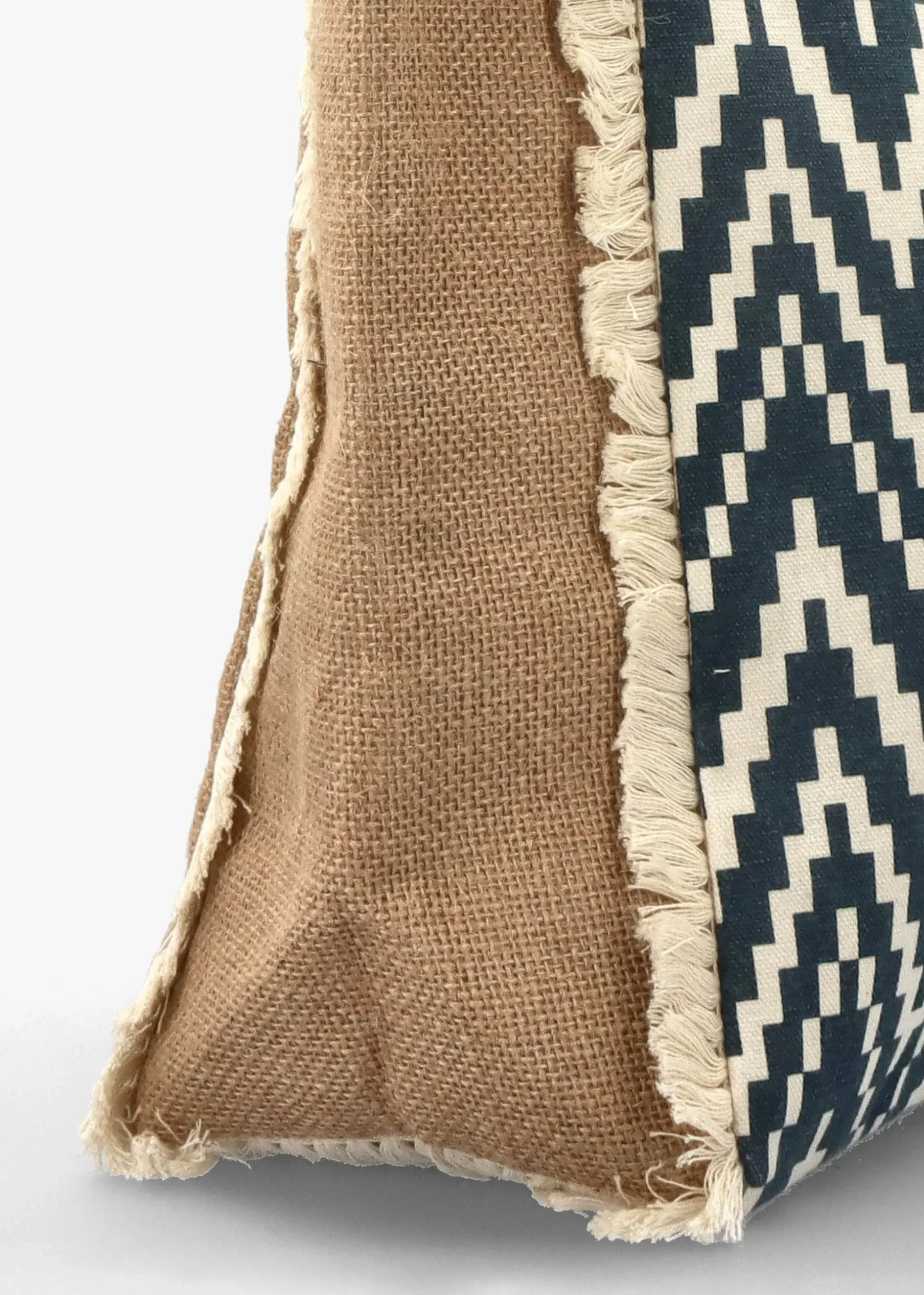 Ecru & Blue Jute Woven Shopper Bag