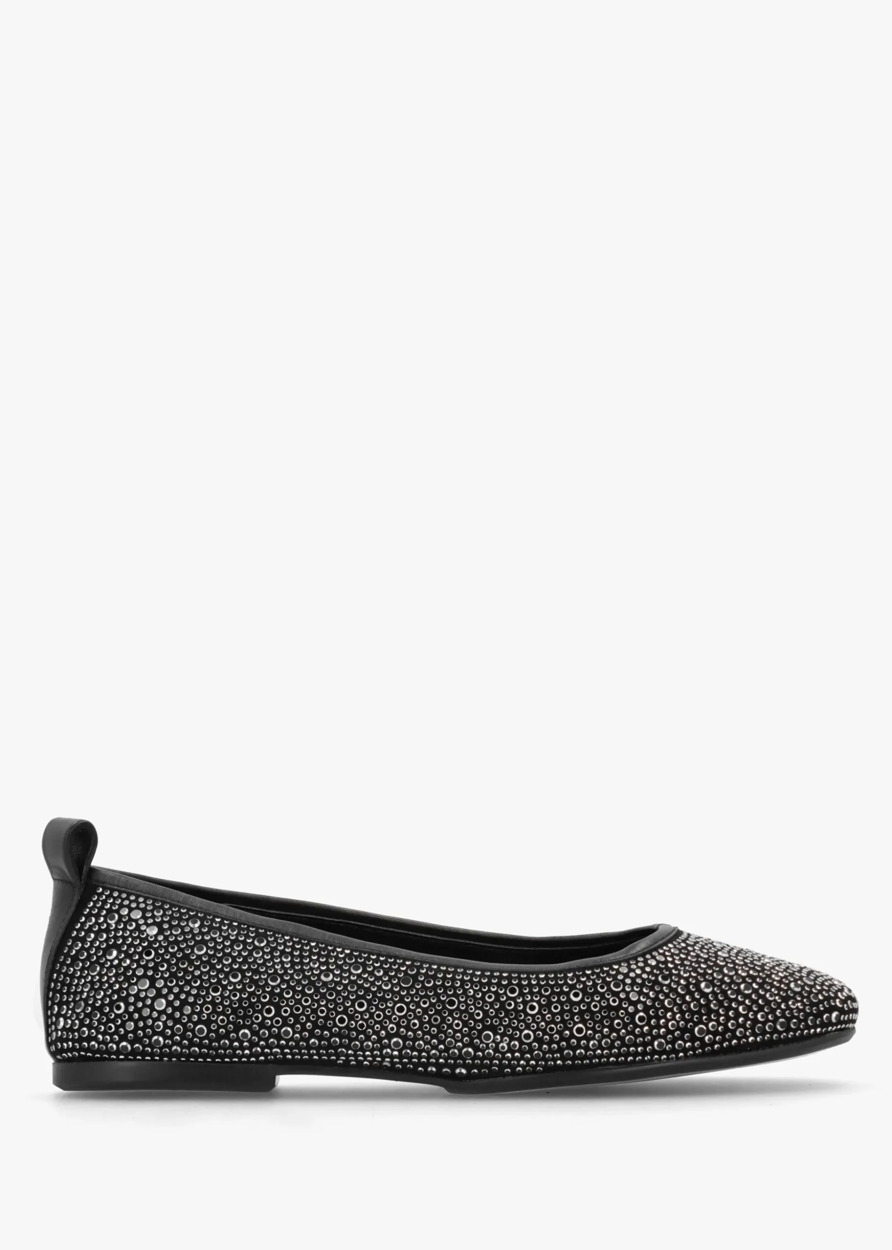 Edgie Black Suede Jewel Embellished Ballet Pumps