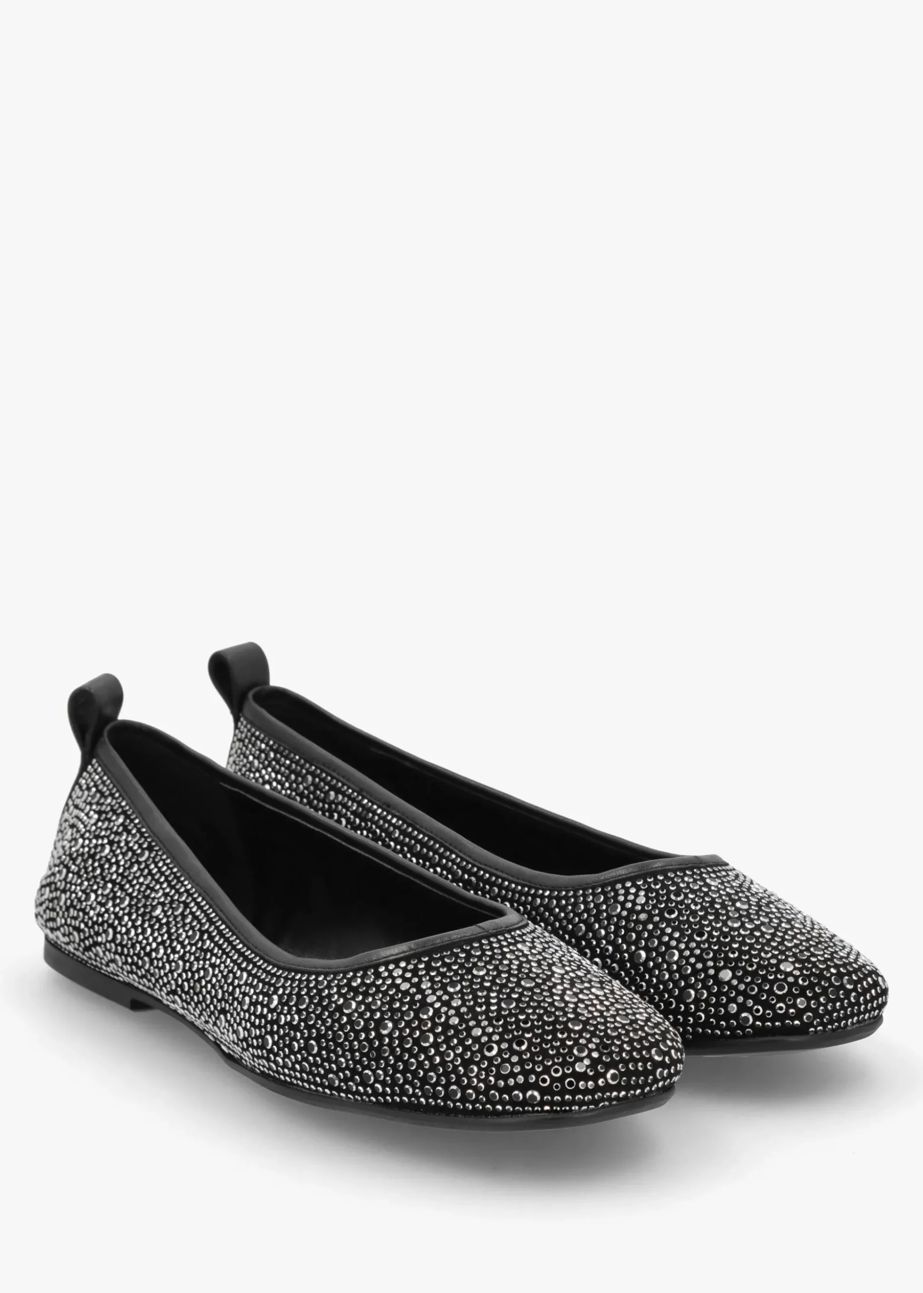 Edgie Black Suede Jewel Embellished Ballet Pumps