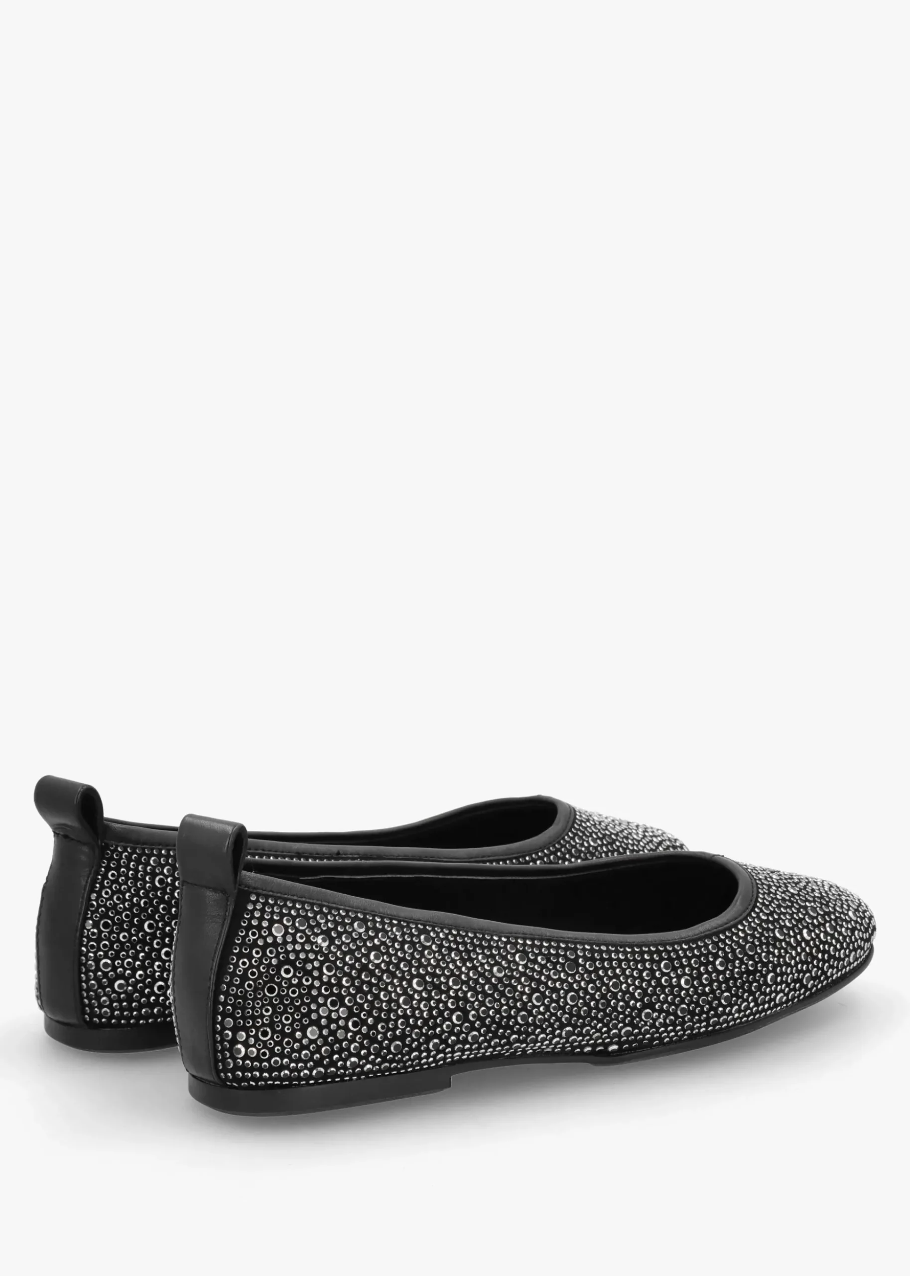 Edgie Black Suede Jewel Embellished Ballet Pumps