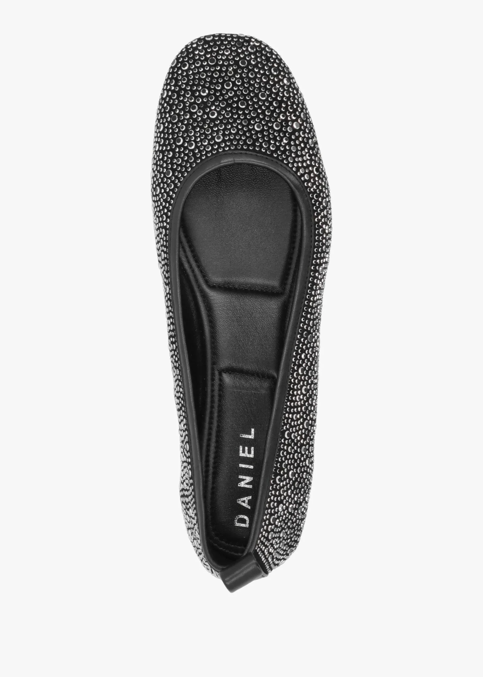 Edgie Black Suede Jewel Embellished Ballet Pumps