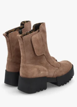Egli Taupe Suede Block Heel Chunky Ankle Boots