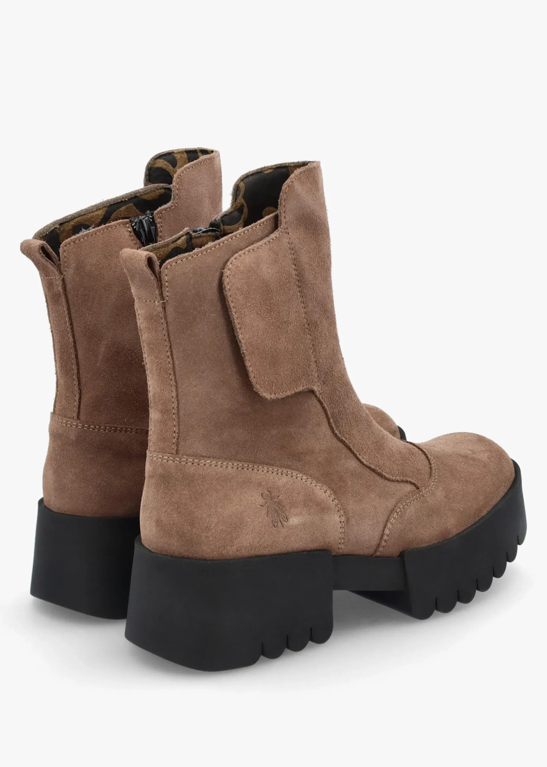 Egli Taupe Suede Block Heel Chunky Ankle Boots
