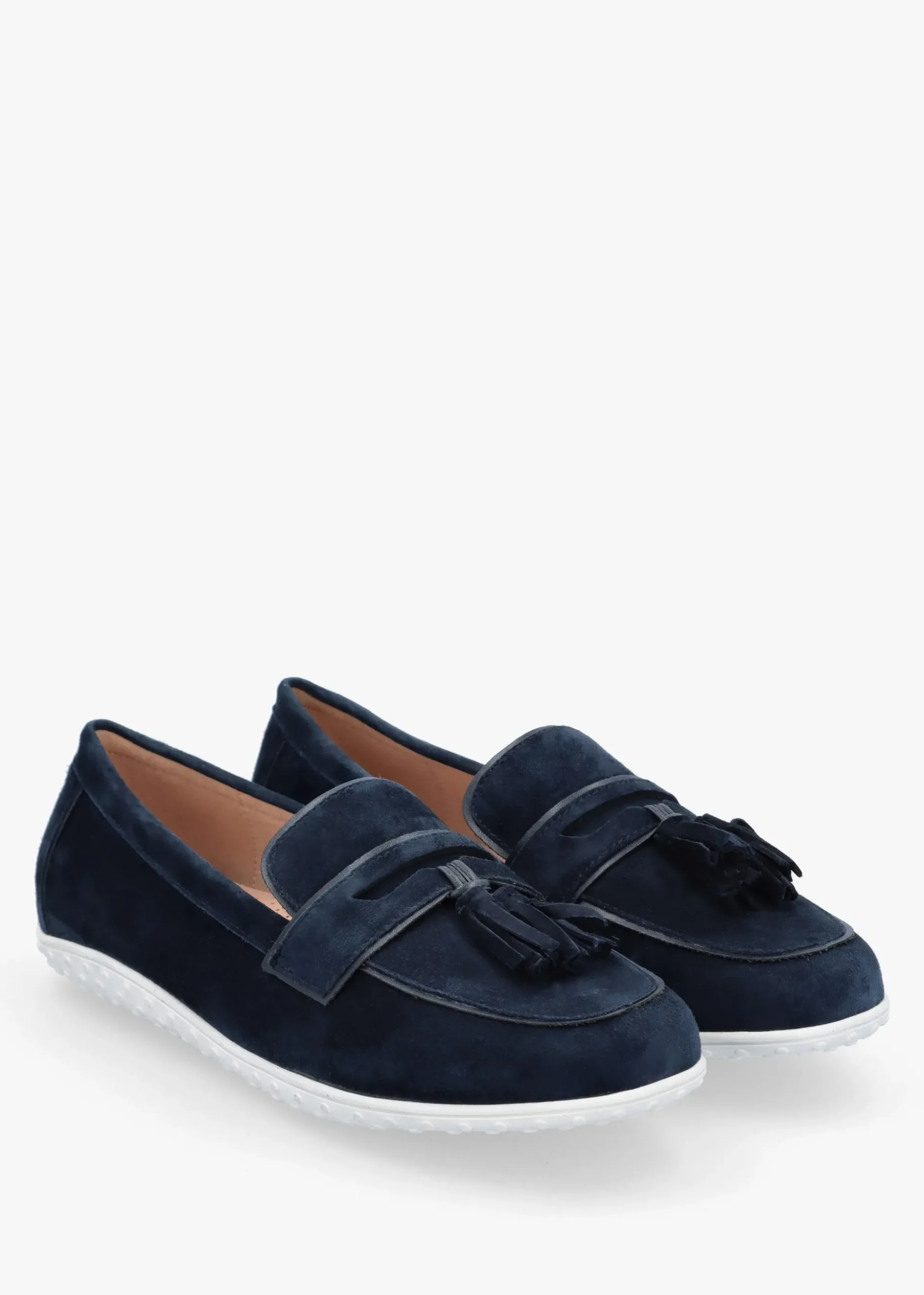 Elinia Navy Suede Tassel Loafers