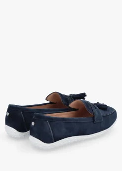 Elinia Navy Suede Tassel Loafers