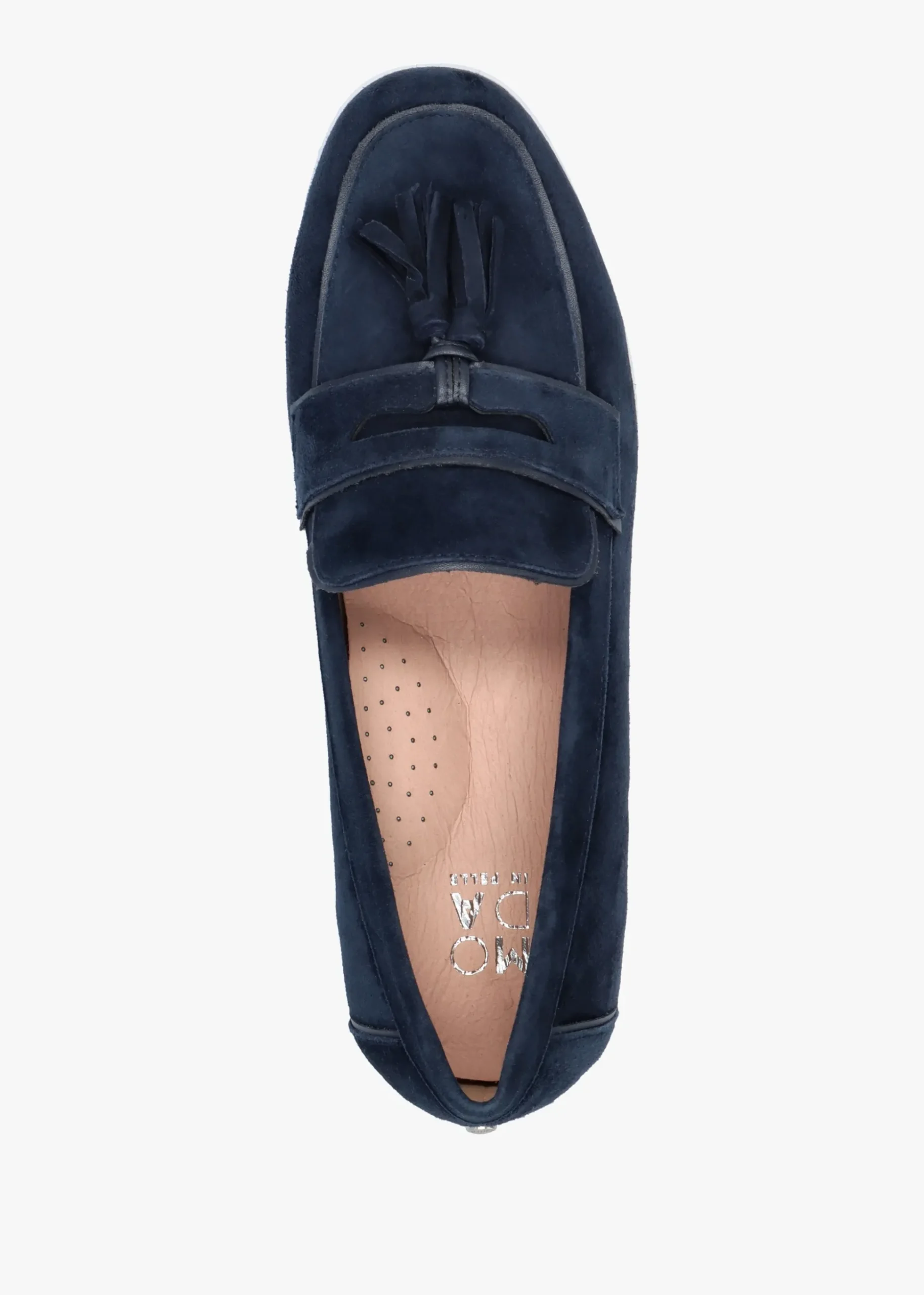 Elinia Navy Suede Tassel Loafers
