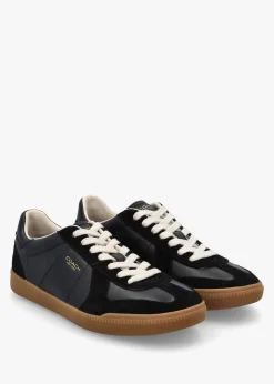Ellis Black Leather & Suede Trainers