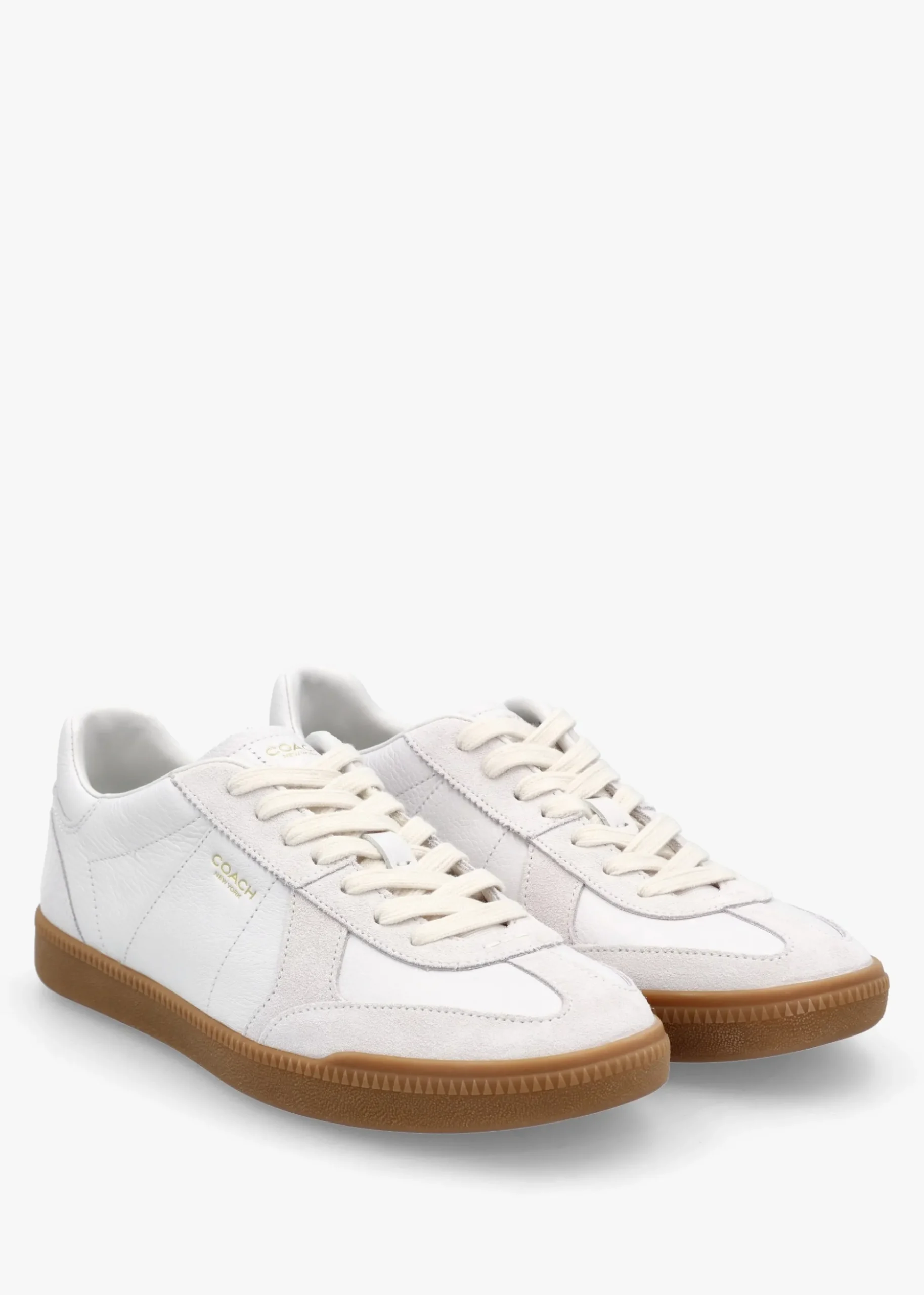Ellis Optic White Leather & Suede Trainers