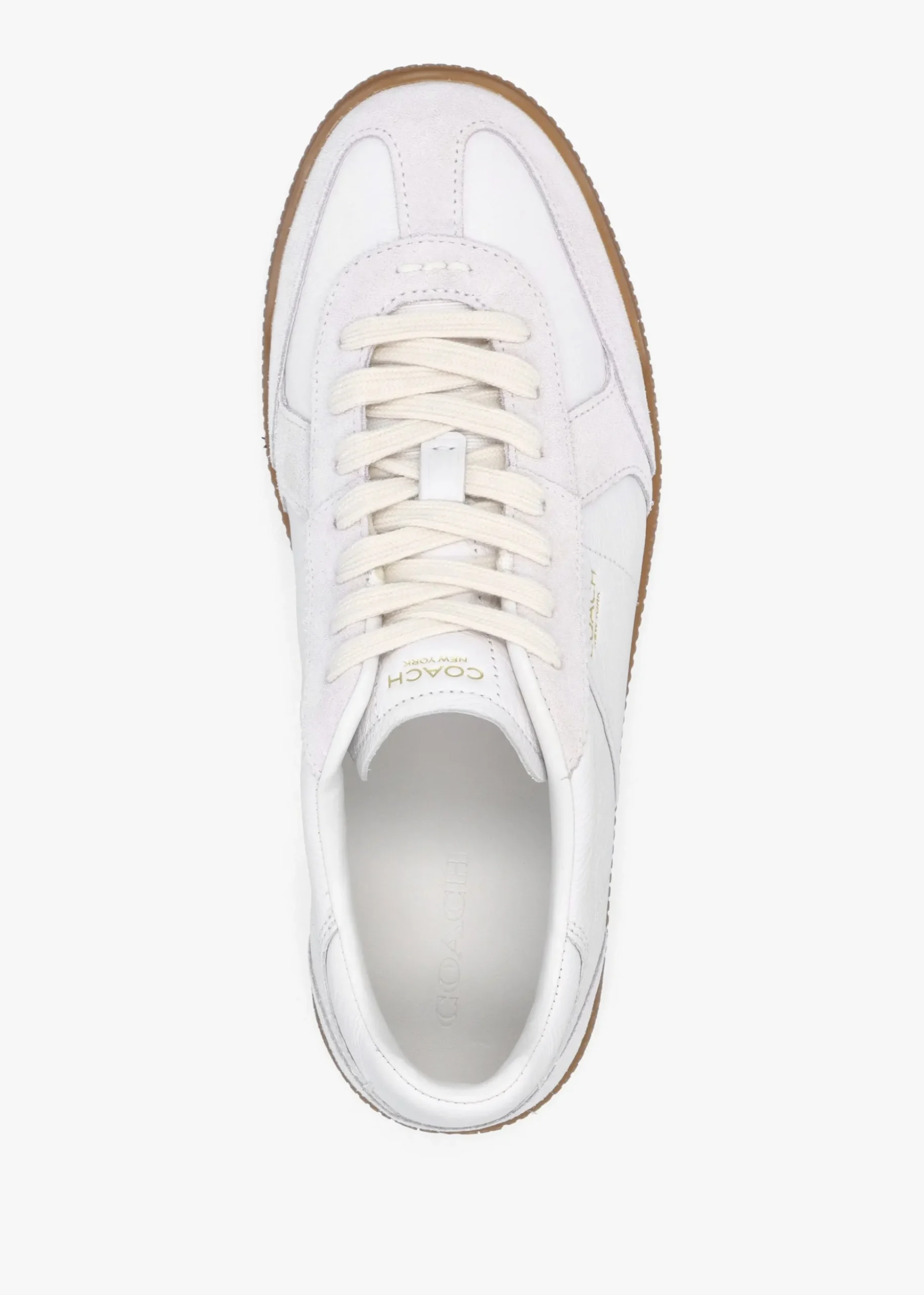 Ellis Optic White Leather & Suede Trainers