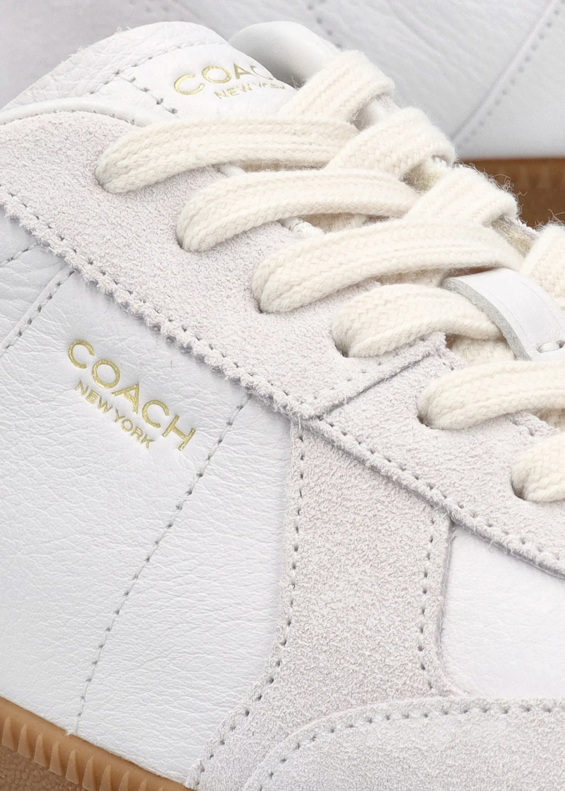 Ellis Optic White Leather & Suede Trainers
