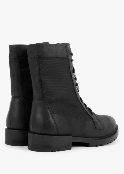 Emelie II Lace Black Leather Tall Ankle Boots