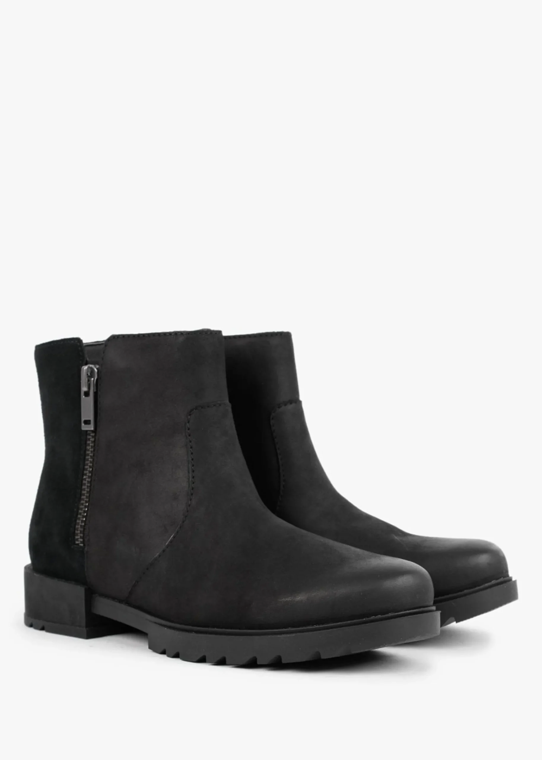 Emelie II Zip Black Sea Salt Leather Waterproof Ankle Boots