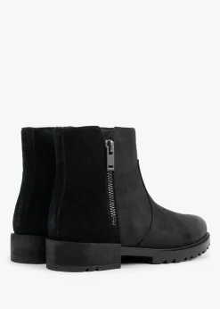 Emelie II Zip Black Sea Salt Leather Waterproof Ankle Boots