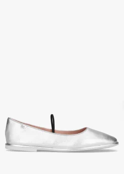 Emilia Silver Metallic Leather May Janes