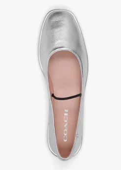 Emilia Silver Metallic Leather May Janes