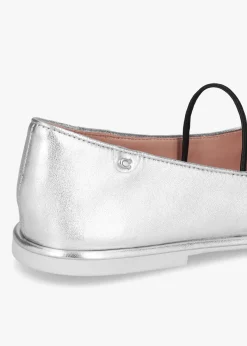 Emilia Silver Metallic Leather May Janes