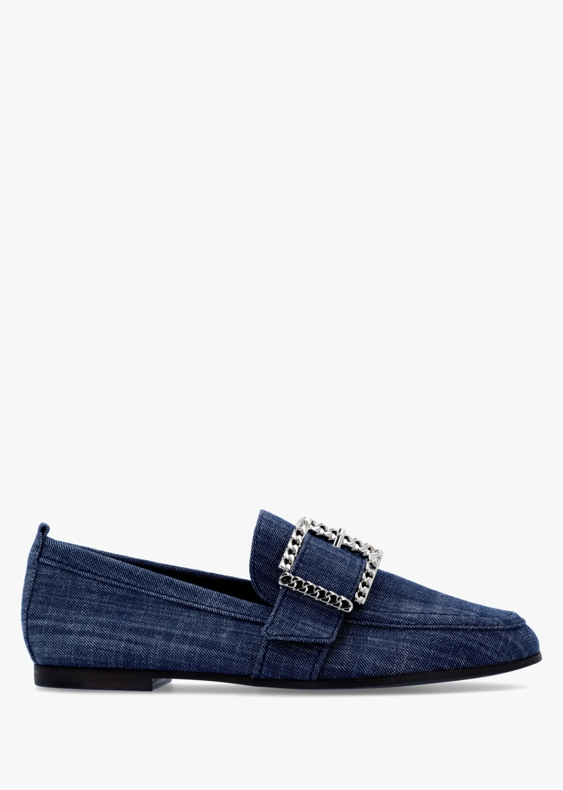 Emma Indigo Denim Buckle Loafers