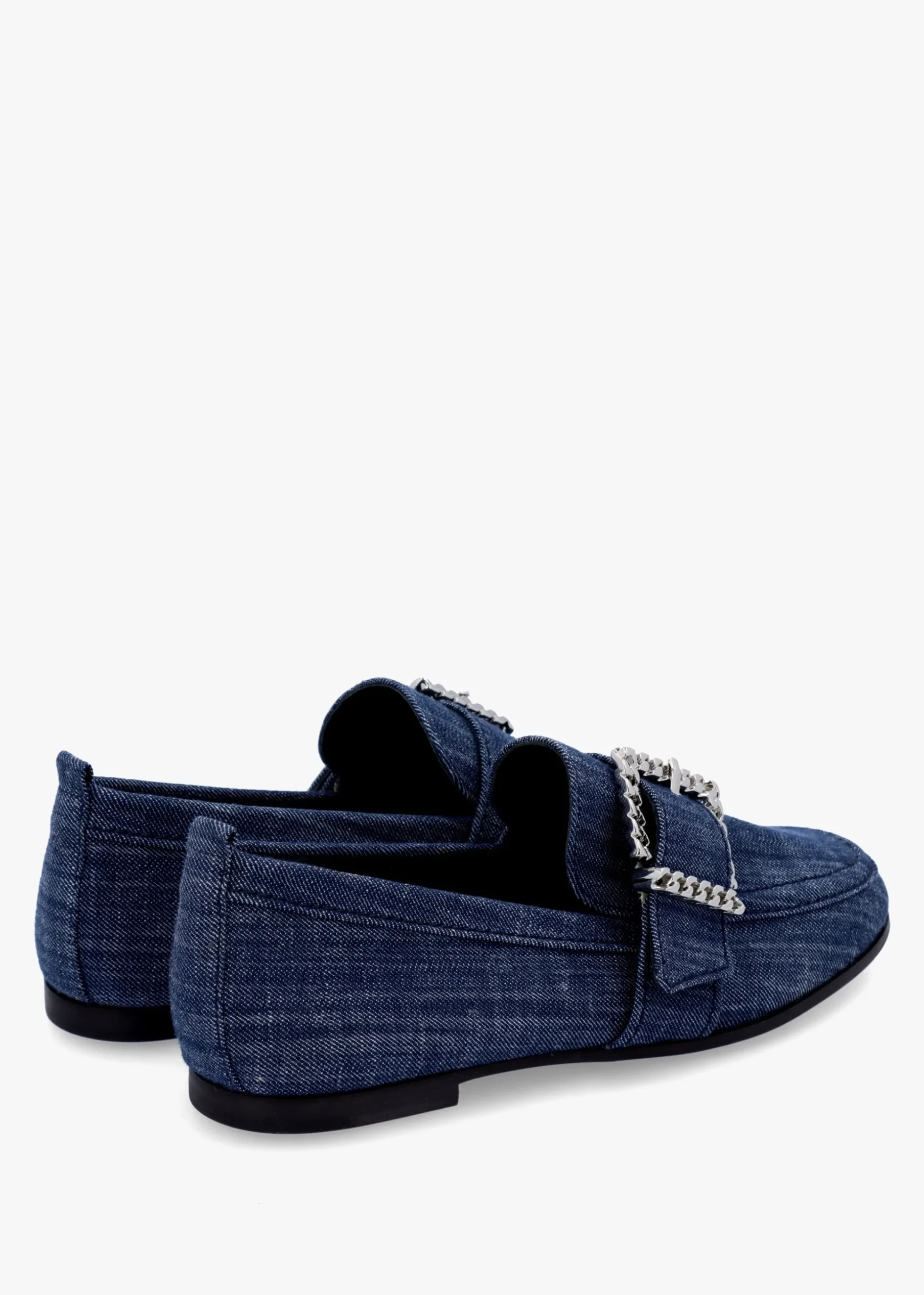 Emma Indigo Denim Buckle Loafers