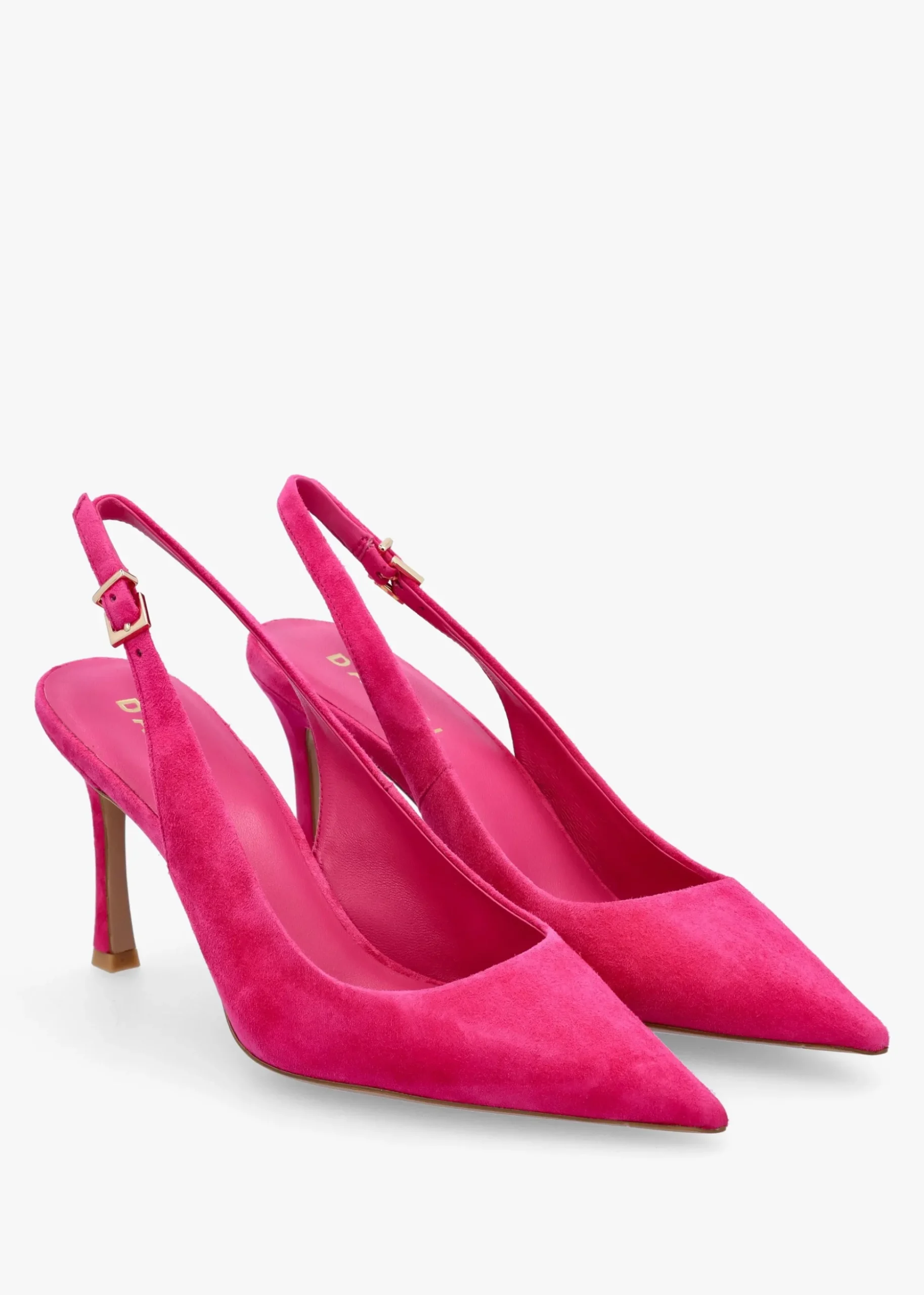 Enjoy Fuchsia Suede Mid Heel Sling Back Court Shoes