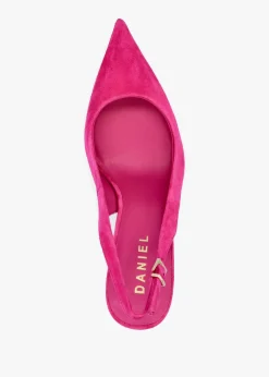 Enjoy Fuchsia Suede Mid Heel Sling Back Court Shoes