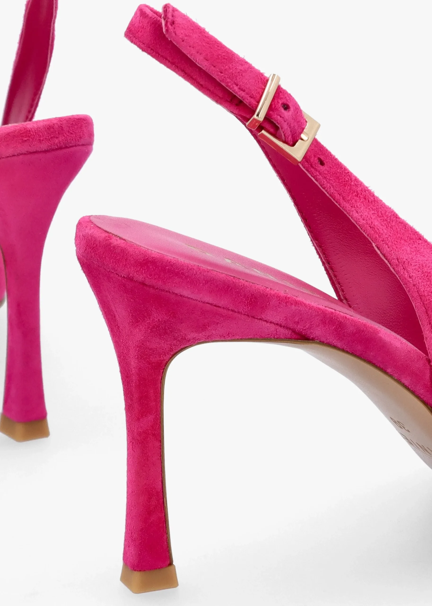 Enjoy Fuchsia Suede Mid Heel Sling Back Court Shoes