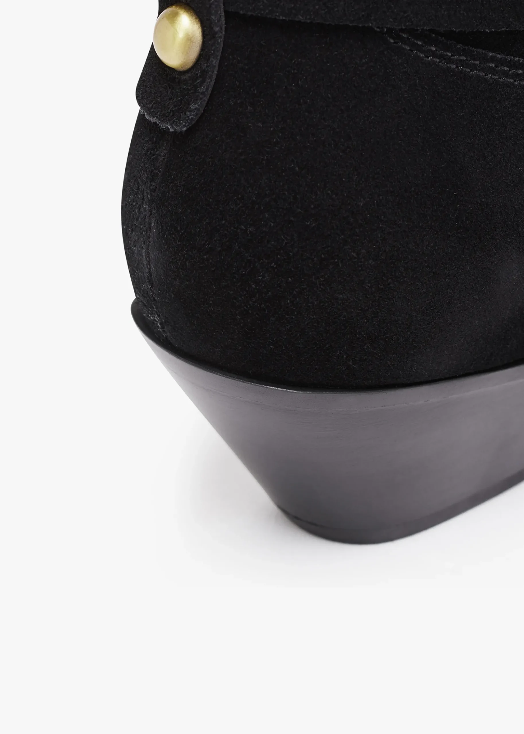 Esmena Black Suede Western Ankle Boots