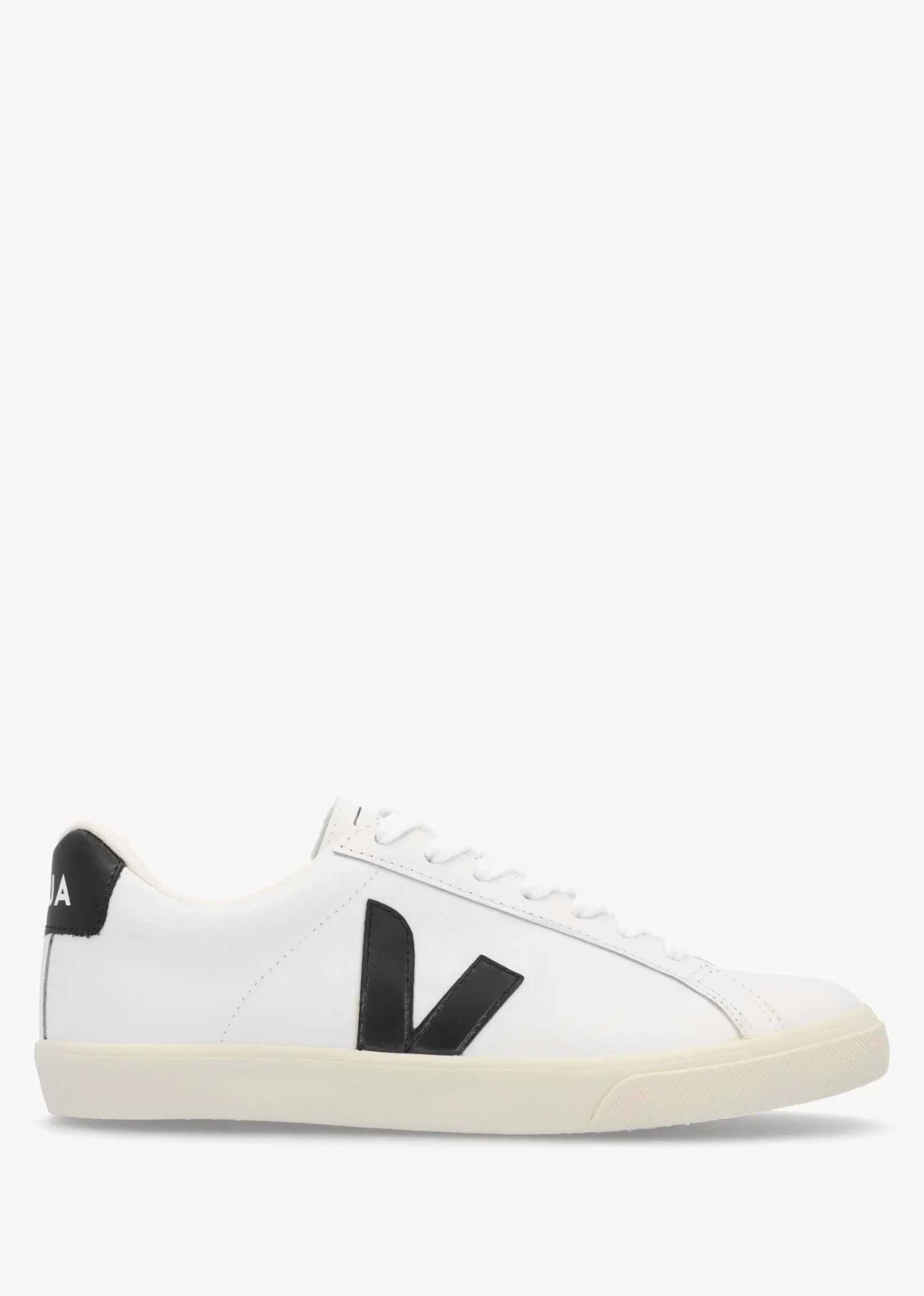 Esplar Logo Extra White Black Leather Trainers