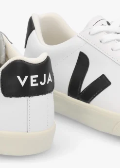 Esplar Logo Extra White Black Leather Trainers