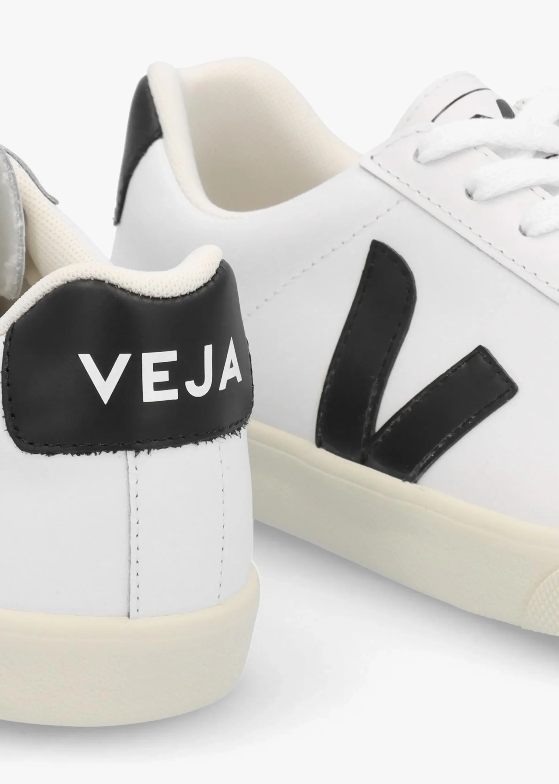 Esplar Logo Extra White Black Leather Trainers