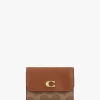 Essential Signature Coated Canvas Tan Caramel Card Holder Wallet