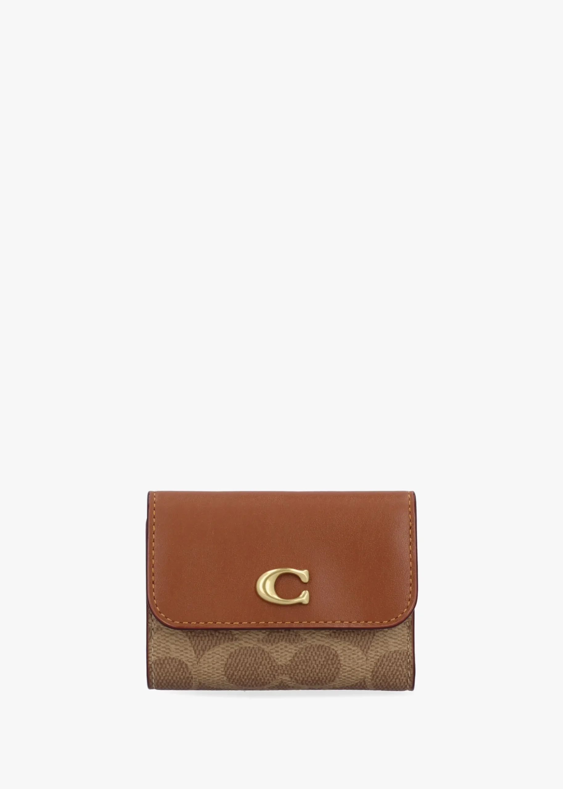 Essential Signature Coated Canvas Tan Caramel Card Holder Wallet