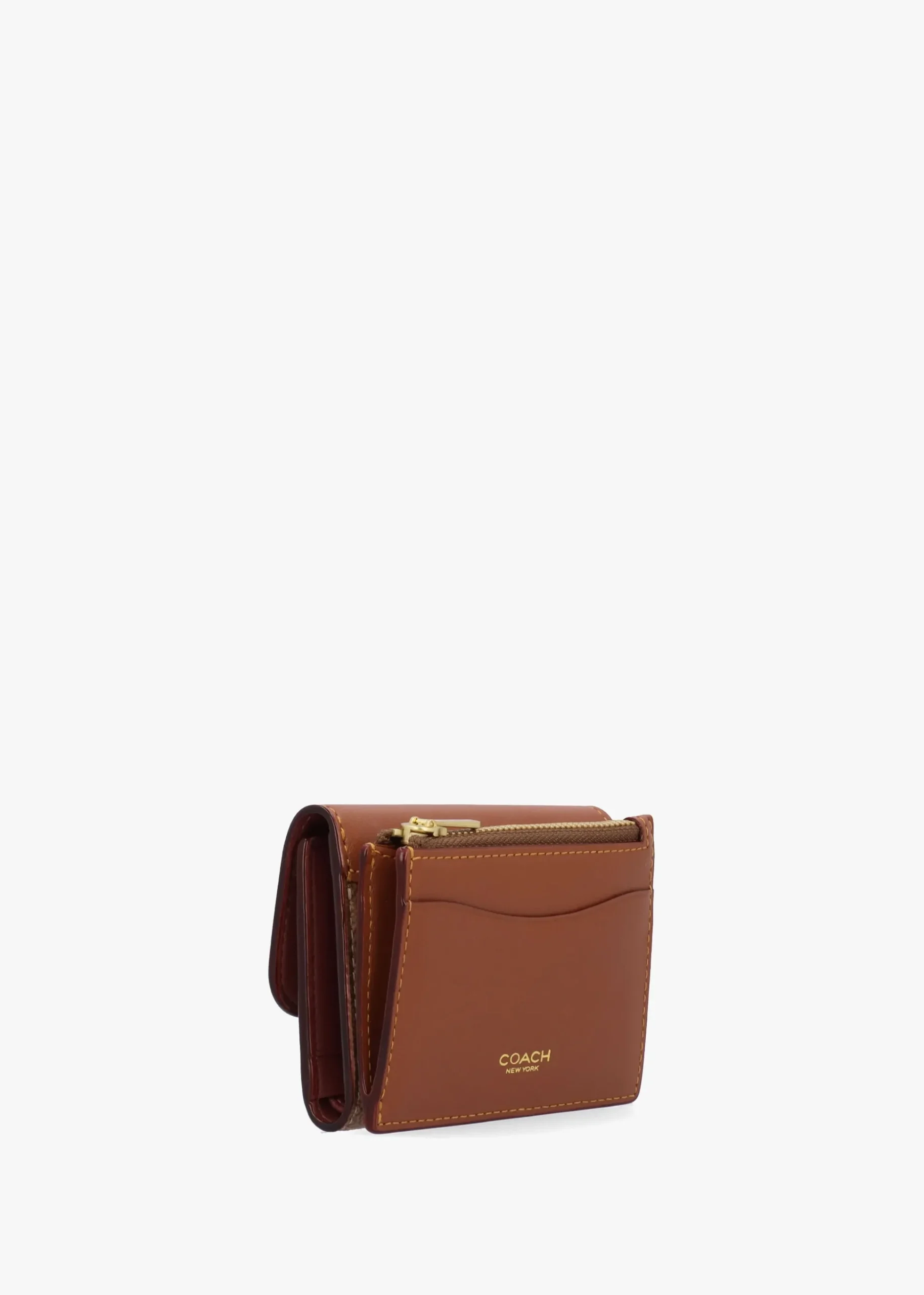 Essential Signature Coated Canvas Tan Caramel Card Holder Wallet