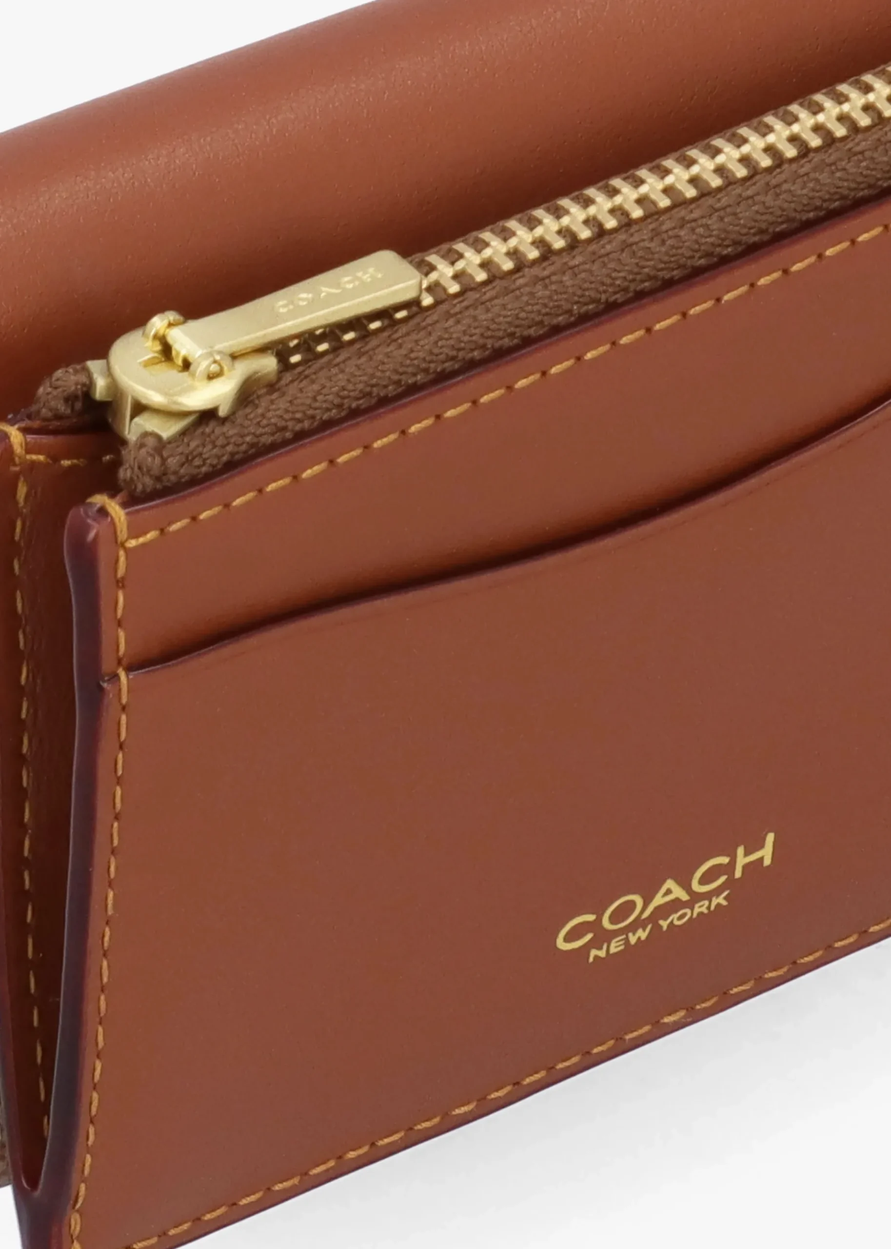 Essential Signature Coated Canvas Tan Caramel Card Holder Wallet