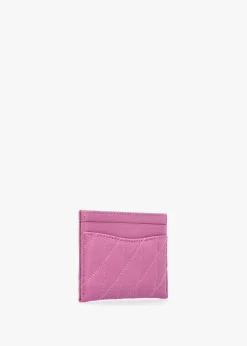 Essentials Quilted Pillow Fuchsia Leather Card Case