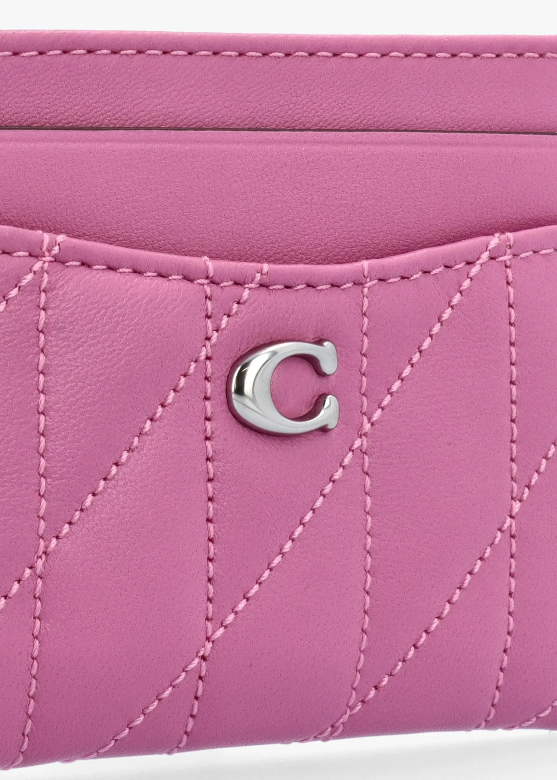 Essentials Quilted Pillow Fuchsia Leather Card Case
