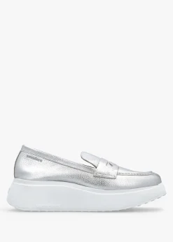 Estela Silver Leather Chunky Loafers